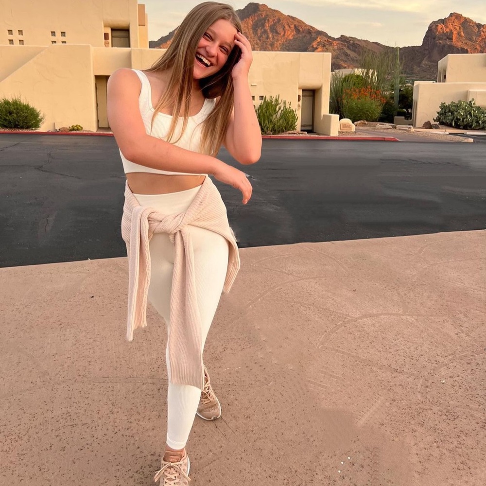 Ivory Ribbed Legging Set